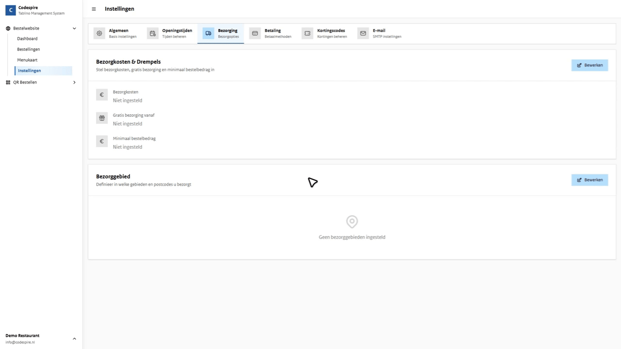 Bezorgzones Dashboard